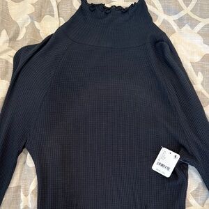 Free People Gray Textured Knit Sweater